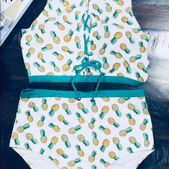 Pineapple High Waist Bikini Swimsuit - Picture 7 of 7